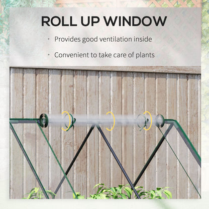 Outsunny Steel Raised Garden Planter Box Kit with Greenhouse