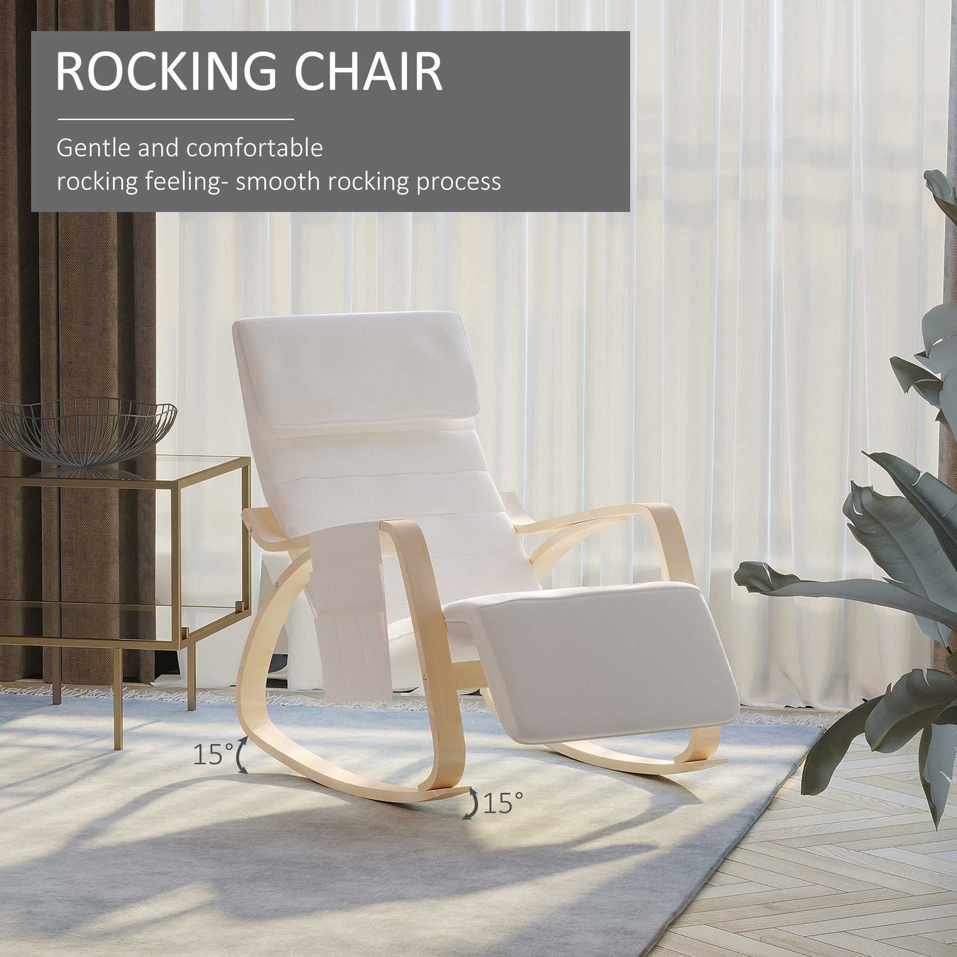 Homcom Wooden Rocking Lounge Chair