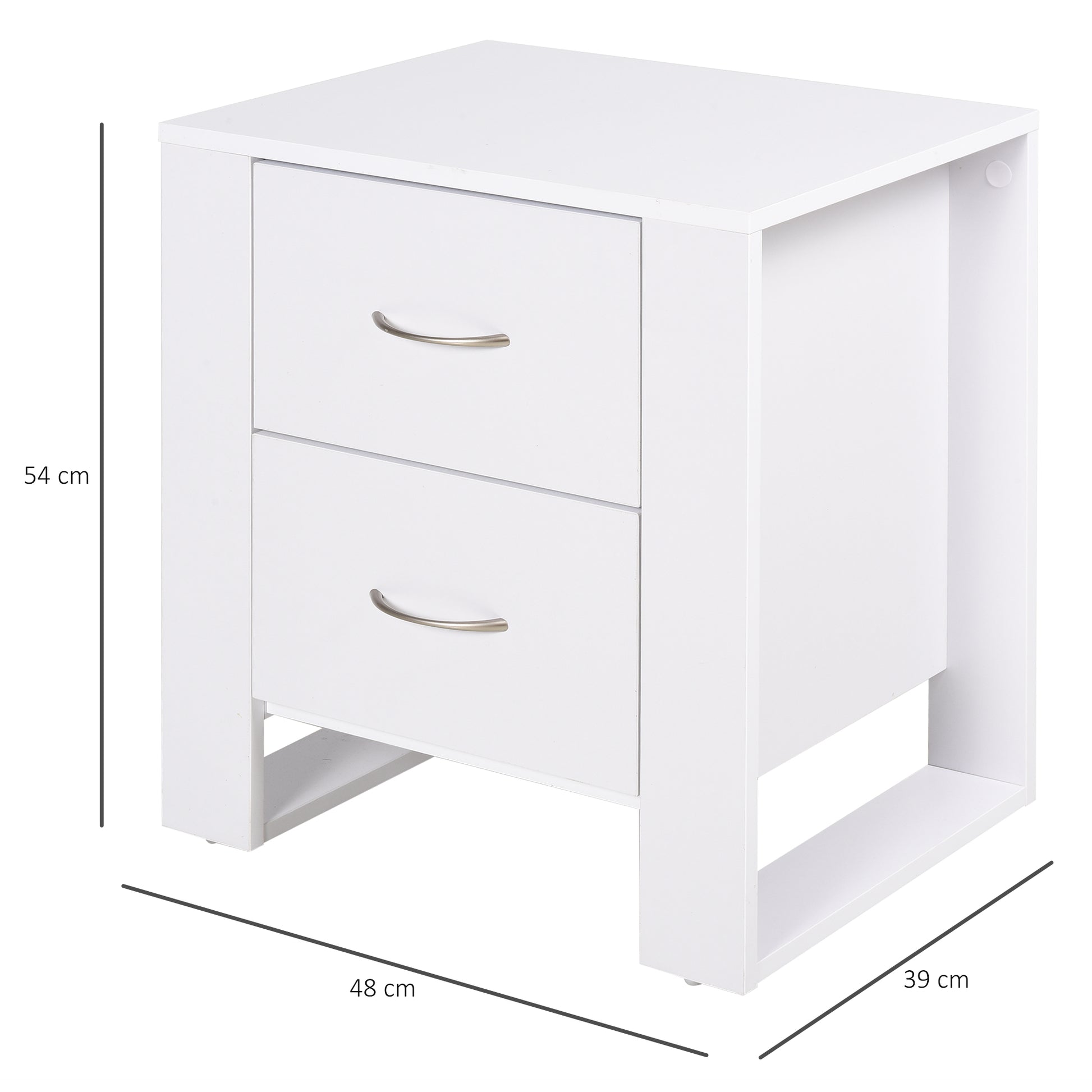 Homcom Bedside Table With 2 Drawers