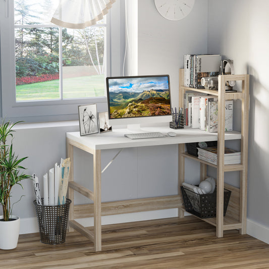 Homcom Computer Desk with 3 Tier Storage Shelves