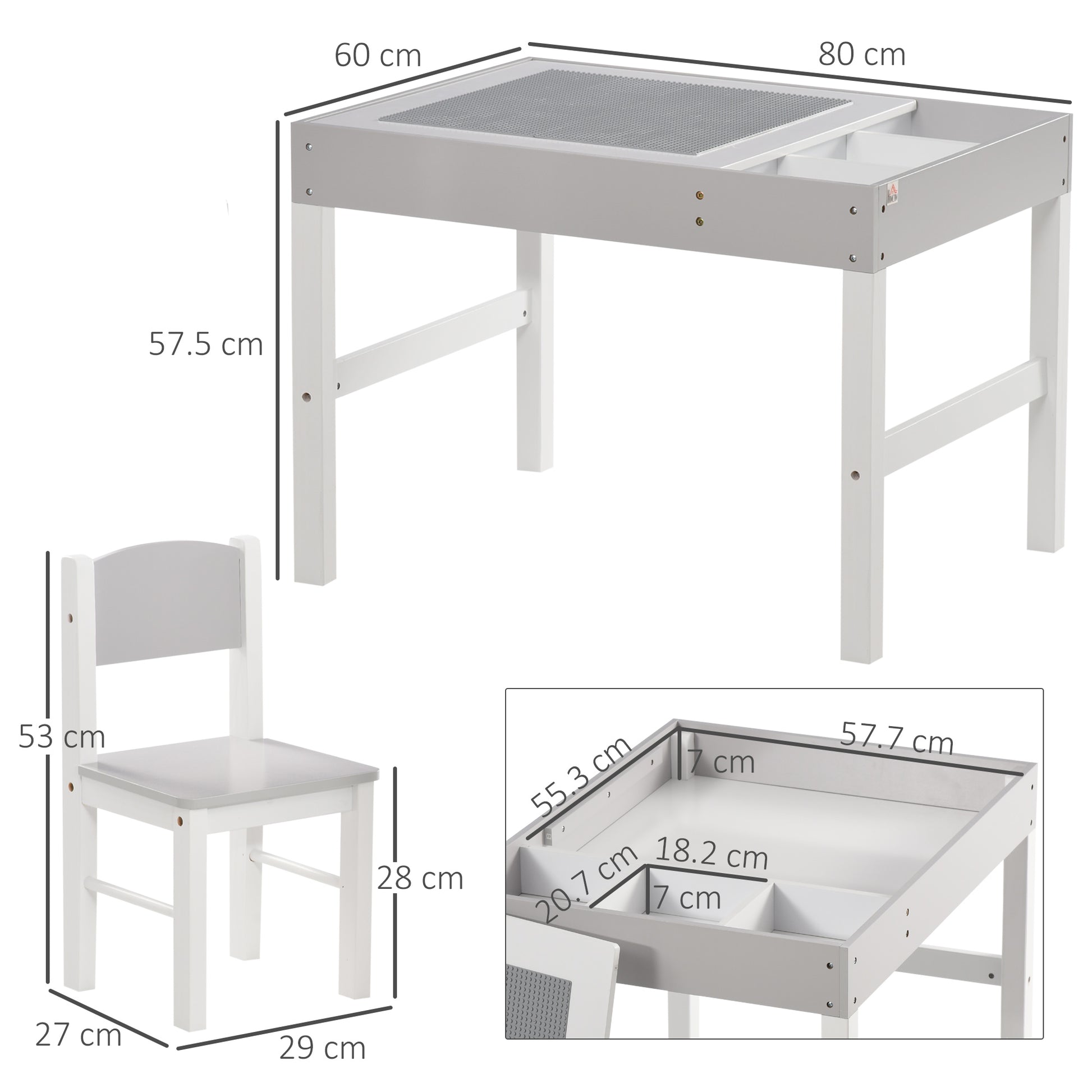 ZONEKIZ Kids Table and Chair Set