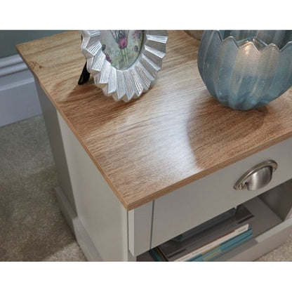 Kendal Bedside Table Grey 1 Shelf 1 Drawer