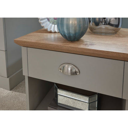 Kendal Bedside Table Grey 1 Shelf 1 Drawer