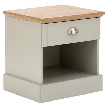 Kendal Bedside Table Grey 1 Shelf 1 Drawer