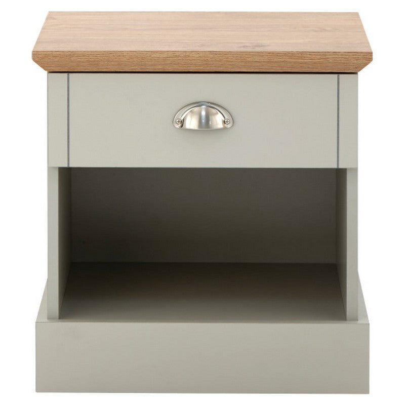 Kendal Bedside Table Grey 1 Shelf 1 Drawer