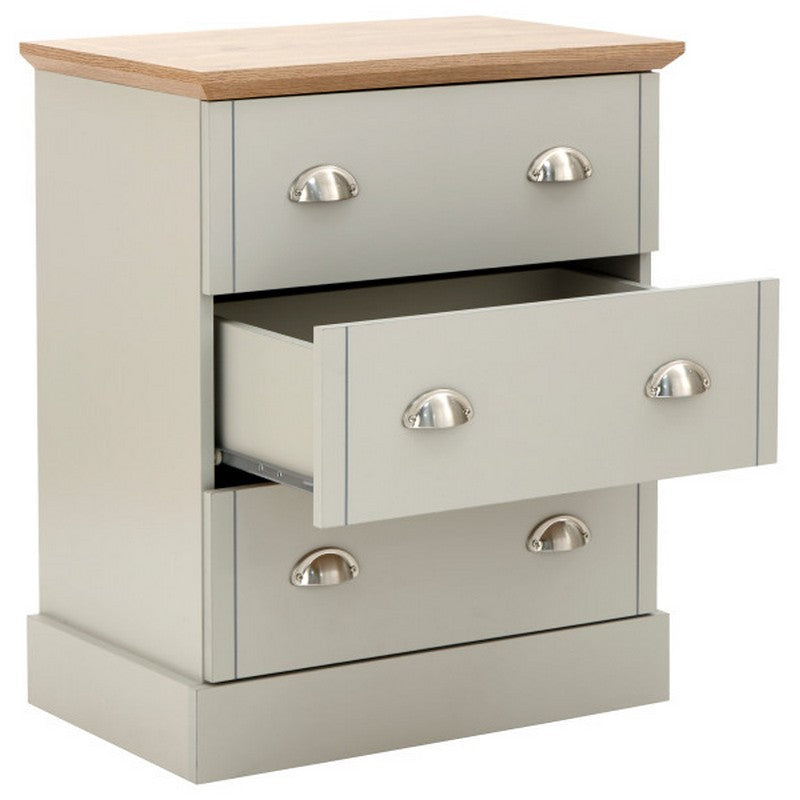 Kendal Chest of Drawers Grey 3 Drawers