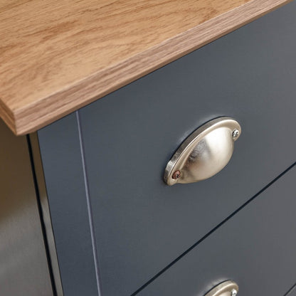 Kendal Tall Chest of Drawers Blue 3 Drawers