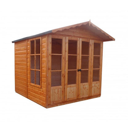 Shire Kensington 7' x 7' 8" Apex Summerhouse - Premium Dip Treated Shiplap