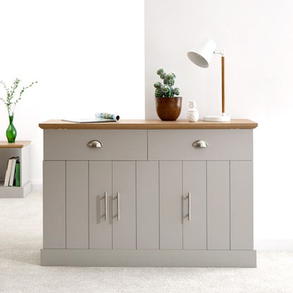 Kendal Large Sideboard Grey 3 Doors 4 Shelves 2 Drawers