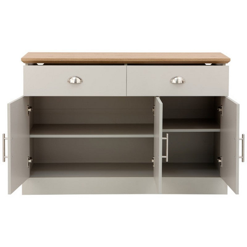 Kendal Large Sideboard Grey 3 Doors 4 Shelves 2 Drawers