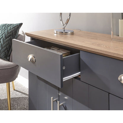 Kendal Large Sideboard Blue 3 Doors 2 Shelves 2 Drawers