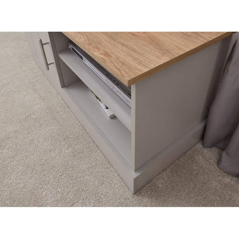 Kendal TV Unit Grey 2 Shelves 1 Door