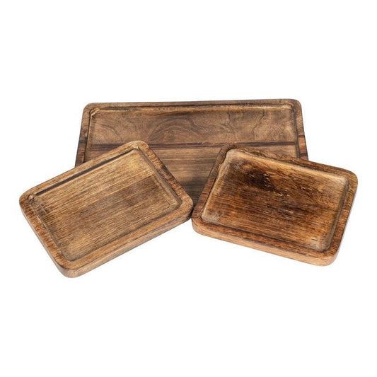 3x Tray Wood