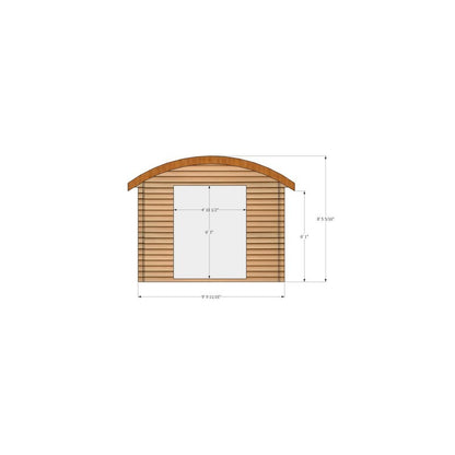 Shire Kilburn 9' 9" x 13' 8" Curved Log Cabin - Premium 28mm Cladding Tongue & Groove with Assembly