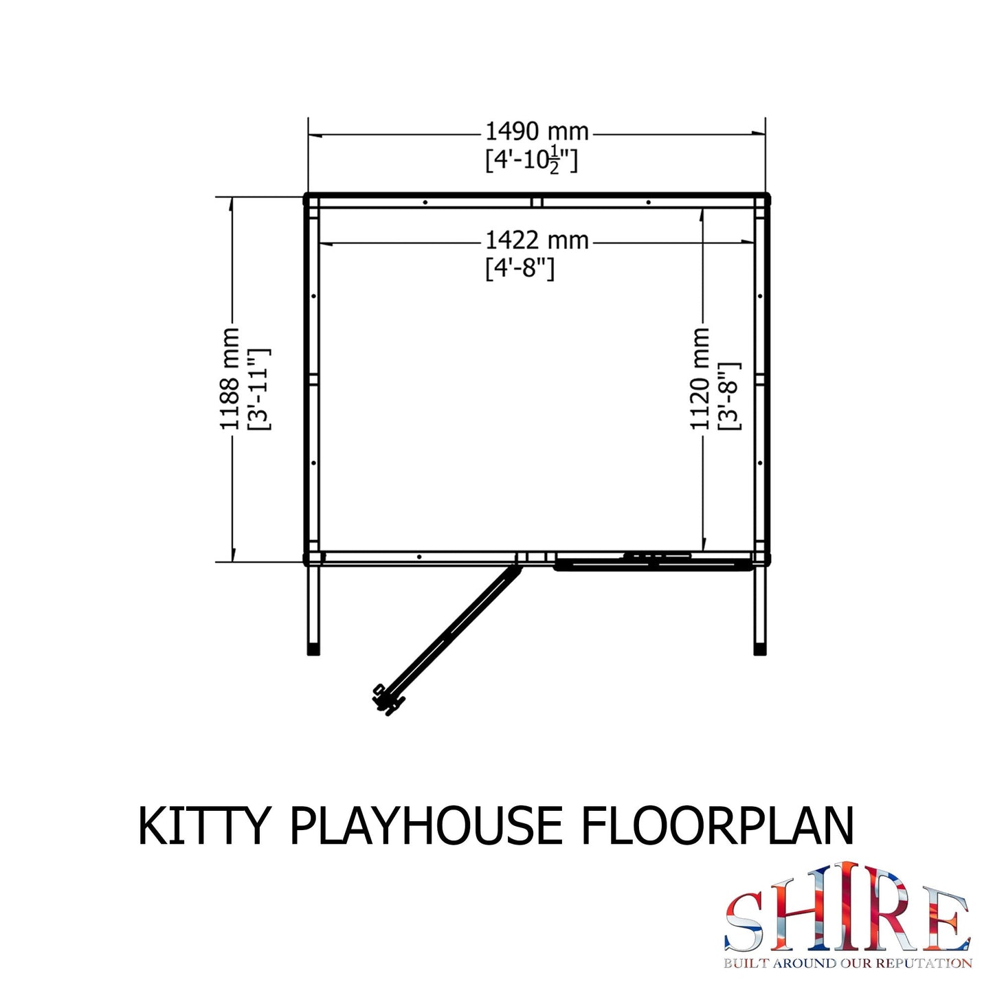 Shire Kitty 5' 4" x 4' 10" Apex Children's Playhouse - Premium Dip Treated Shiplap