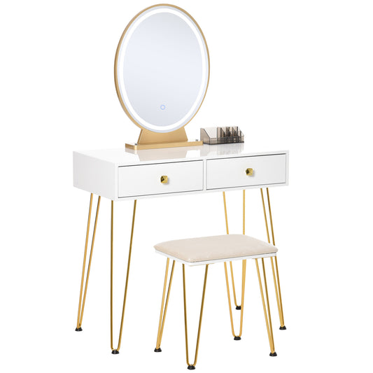 Homcom Dressing Table Set with LED Light