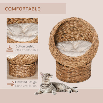 Woven 50 x 42cm Cat Bed Cyclindrical by Pawhut