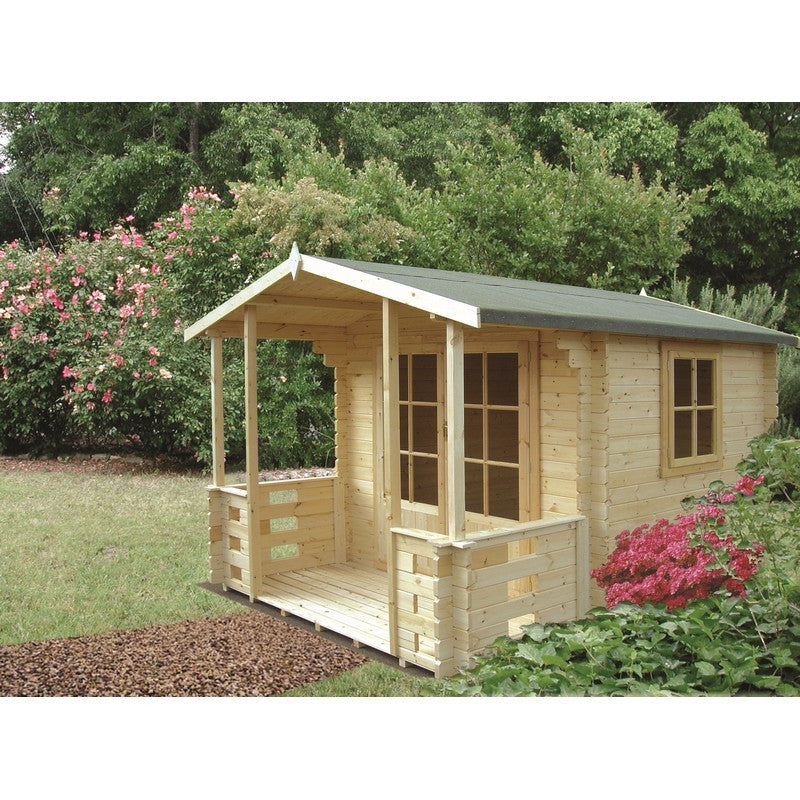 Shire Kesteven 9' 9" x 9' 9" Apex Log Cabin - Premium 34mm Cladding Tongue & Groove