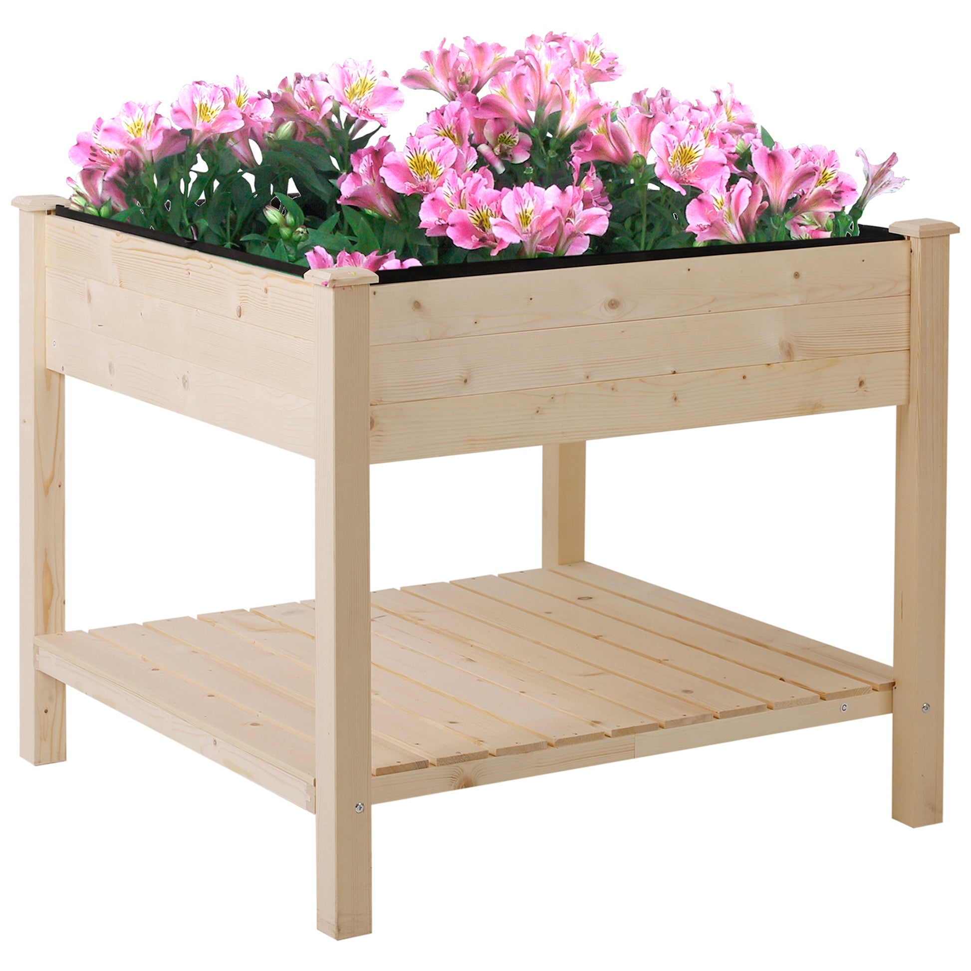 Outsunny Elevated Fir Wood Plant Box