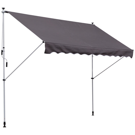 Outsunny 3x1.5m Adjustable Outdoor Aluminium Frame Awning Grey