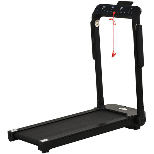 Homcom 600W Foldable Steel Motorised Treadmill Running Machine w/ LCD Monitor Black