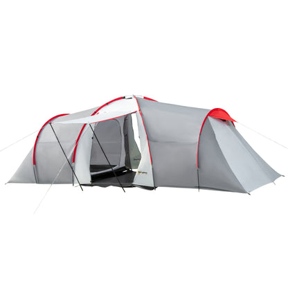 Outsunny 4-6 Man Tunnel Tent with 2 Bedroom