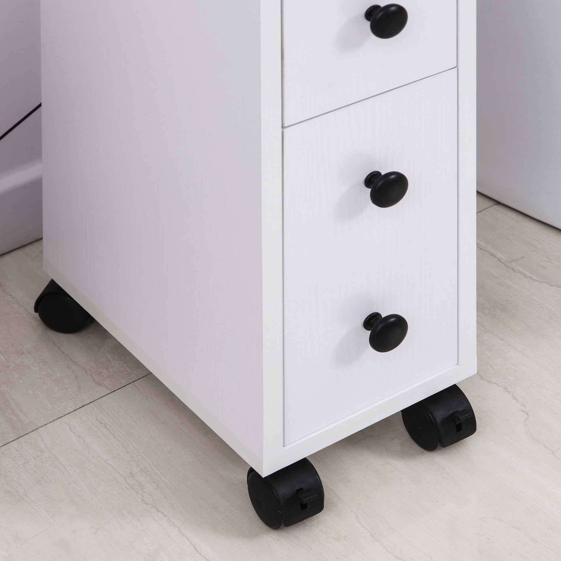 kleankin Particle Board Compact Bathroom Drawers White