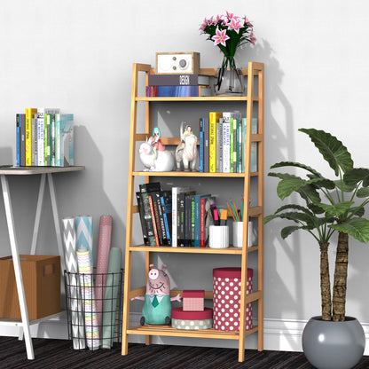 Homcom Four-Tier Bamboo Shelving Unit