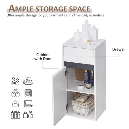 Homcom Medium-density fibreboard Tri-Compartment Bathroom Storage Cabinet White