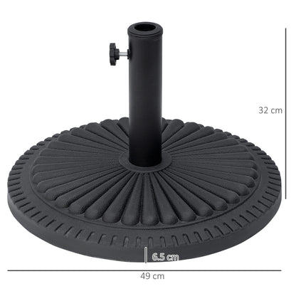 Outsunny Patio Outdoor Garden 14kg Round Cement Parasol Base Umbrella Weight Stand Holder Fits ?35mm