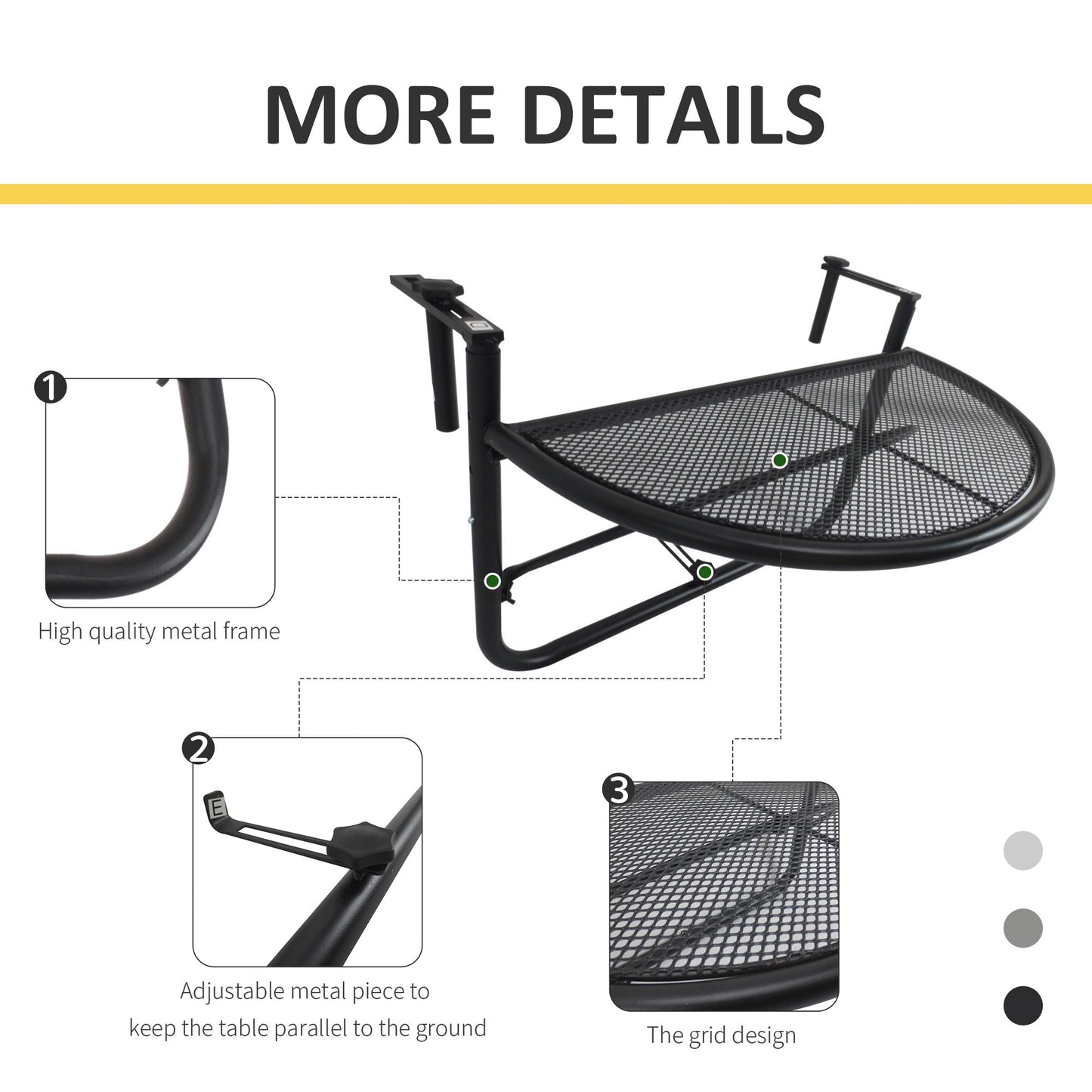 Outsunny Hanging Rail Table