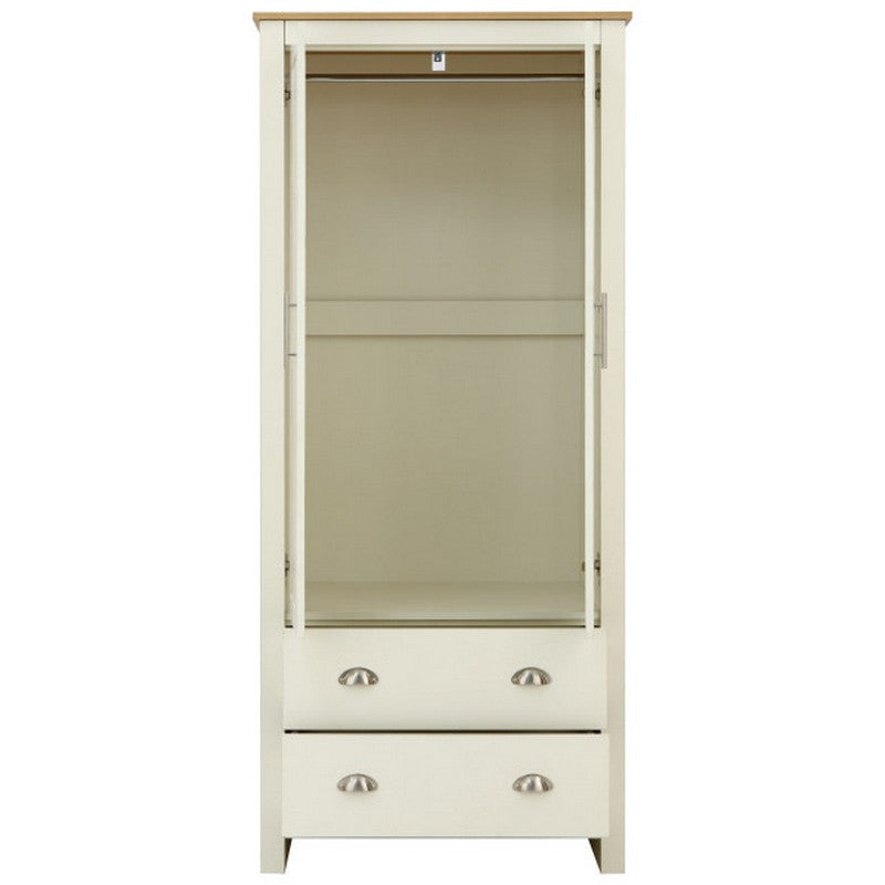 Lancaster Tall Wardrobe Cream 2 Doors 2 Drawers