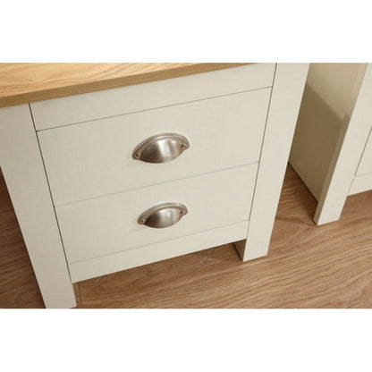 Lancaster Bedside Table Cream 2 Drawers