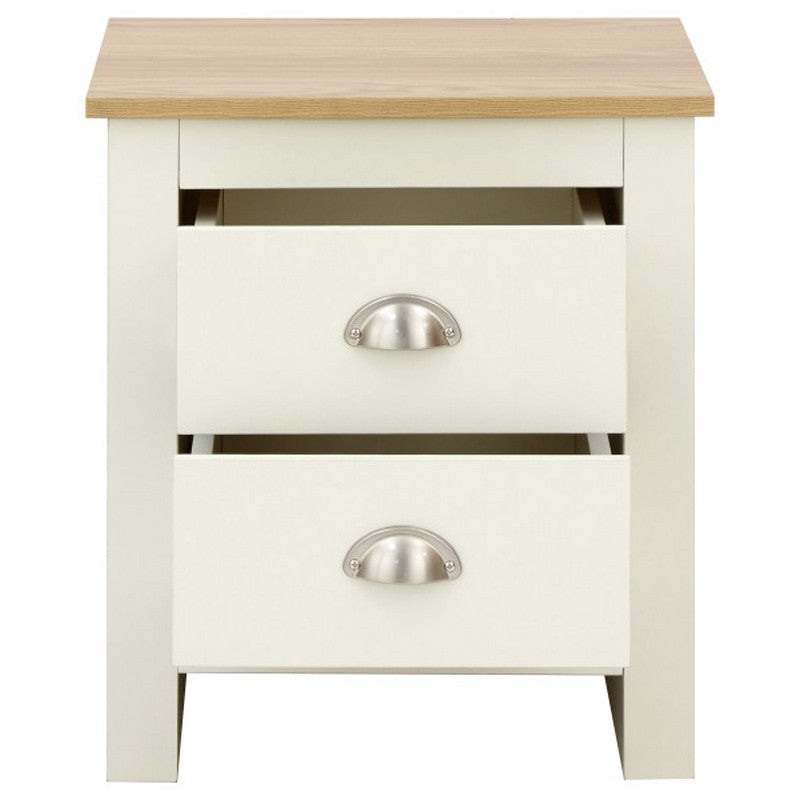 Lancaster Bedside Table Cream 2 Drawers