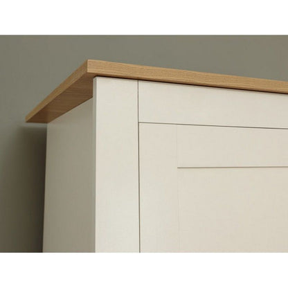 Lancaster Tall Wardrobe Cream 3 Doors 1 Shelf 2 Drawers