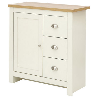 Lancaster Sideboard Cream 1 Door 2 Shelves 3 Drawers