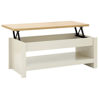 Lancaster Extending Coffee Table Cream 1 Shelf 105cm