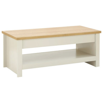 Lancaster Extending Coffee Table Cream 1 Shelf 105cm