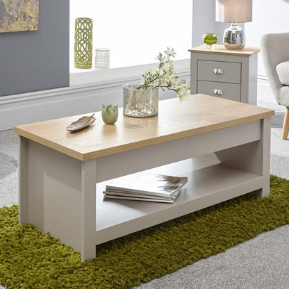 Lancaster Extending Coffee Table Grey 1 Shelf 105cm