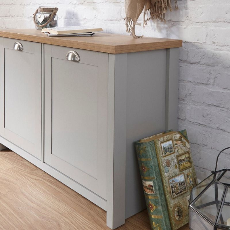 Lancaster Shoe Storage Grey 2 Doors 4 Shelves