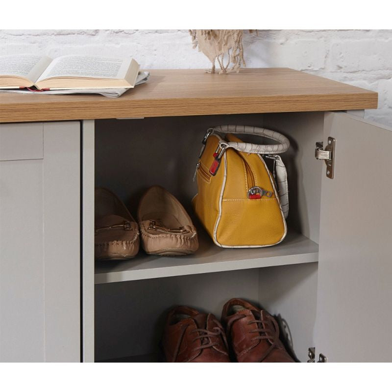 Lancaster Shoe Storage Grey 2 Doors 4 Shelves