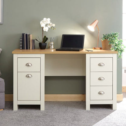 Lancaster Desk Cream 4 Drawers 1 Door