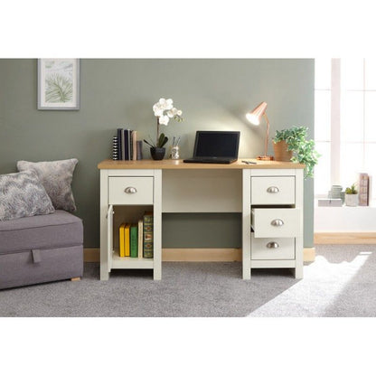 Lancaster Desk Cream 4 Drawers 1 Door