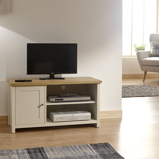 Lancaster TV Unit Cream 2 Shelves 1 Door