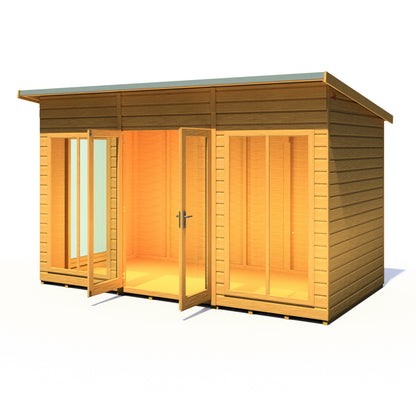 Shire Lela 6' 1" x 11' 8" Pent Summerhouse - Premium Dip Treated Shiplap