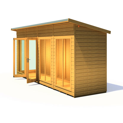 Shire Lela 4' 2" x 15' 7" Pent Summerhouse - Premium Dip Treated Shiplap