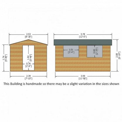 Shire Lewis 12 x 8 Shiplap Apex Garden Shed