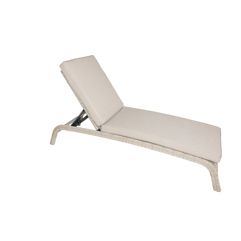 Tuscany Rattan Garden Patio Sun Lounger by Royalcraft with Grey Cushions - Croft Home & Garden