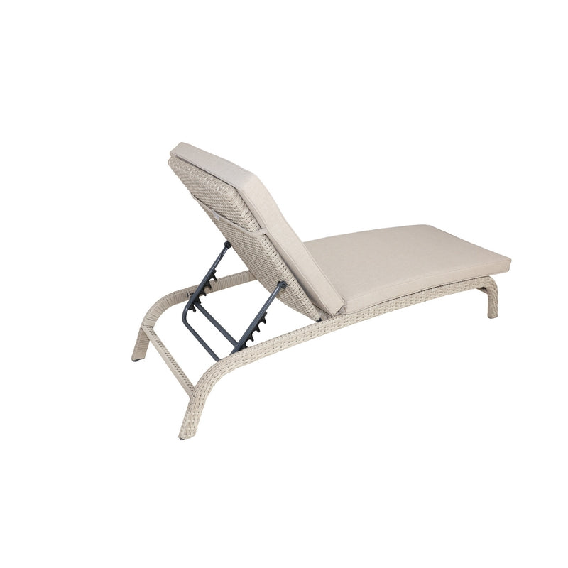 Tuscany Rattan Garden Patio Sun Lounger by Royalcraft with Grey Cushions - Croft Home & Garden