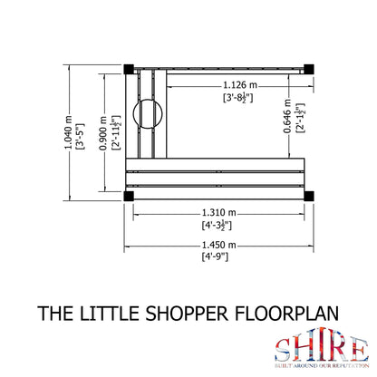 Shire Little Shopper 3' 4" x 4' 9" Pent Children's Playhouse - Classic Dip Treated Shiplap